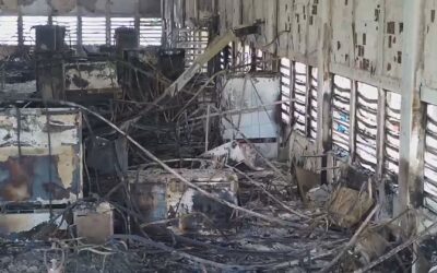 Polícia Federal começa perícia com drone e robô em prédio destruído por incêndio na UFPE; veja imagens